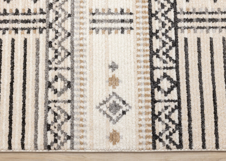 Nala Cream Grey Black Beige Southwestern Pattern Rug
