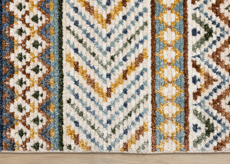 Nala Yellow Blue Green Oxblood Intricate Southwestern Design Rug