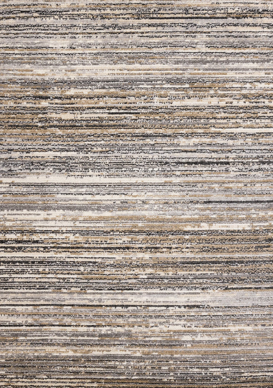 Nala Cream Grey Black Beige Distressed Lines Rug