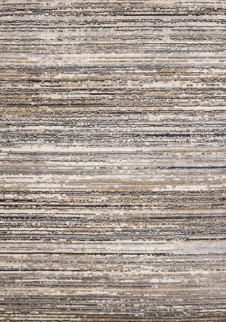 Nala Cream Grey Black Beige Distressed Lines Rug