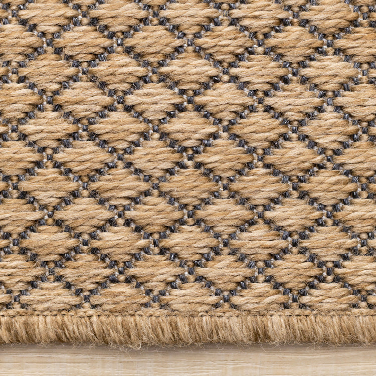 Novah Brown Black Trellis Design Rug