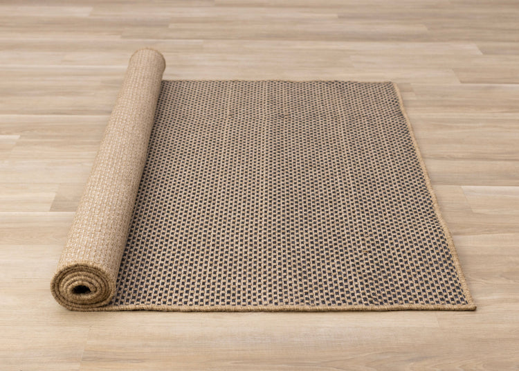 Novah Brown Black Geometric Flatweave Design Rug