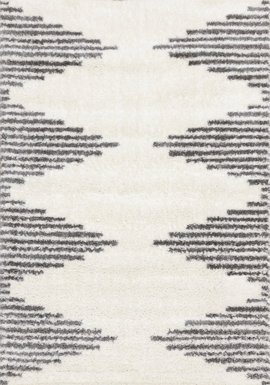 Pascal Cream Grey Inverted Diamond Pattern Rug