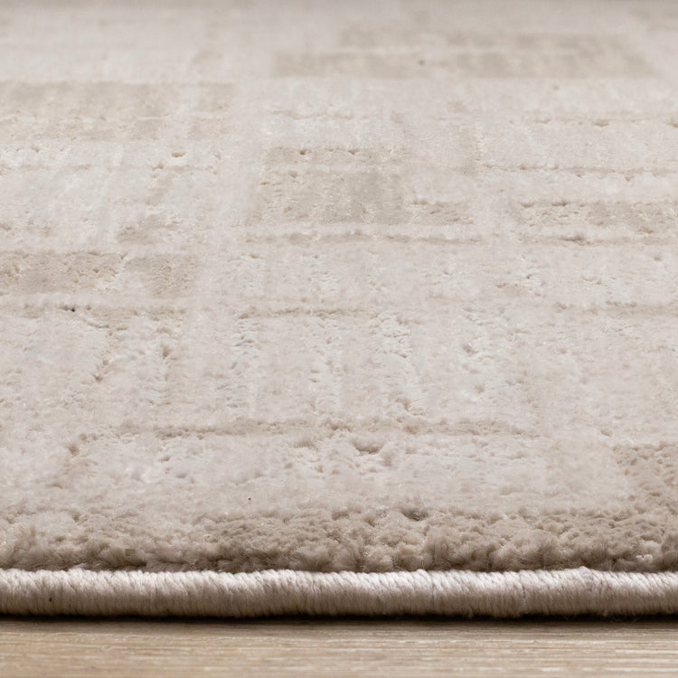 Sawyer Taupe White Distressed Grid Shapes Design