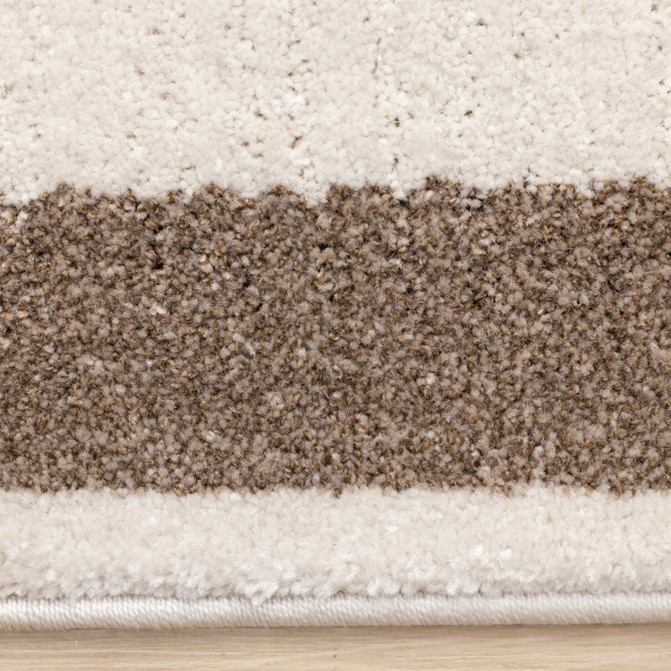 Shade Black Grey White Taupe Rectangle Rows Design Rug