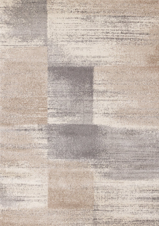 Shade Cream Taupe Grey Distressed Patches Rug