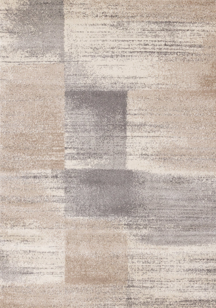 Shade Cream Taupe Grey Distressed Patches Rug