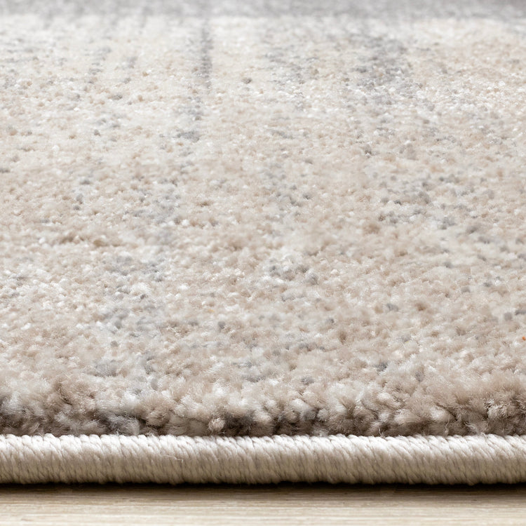 Shade Cream Taupe Grey Distressed Patches Rug