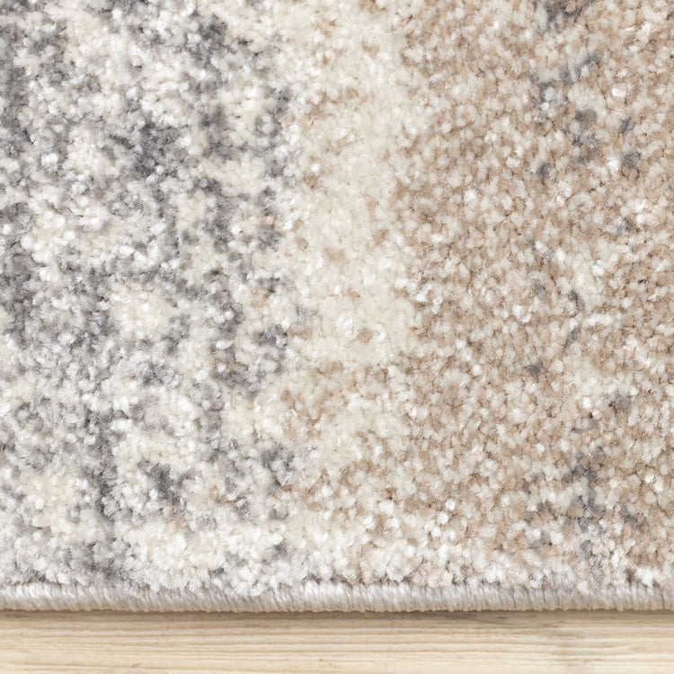 Shade Cream Taupe Grey Distressed Patches Rug