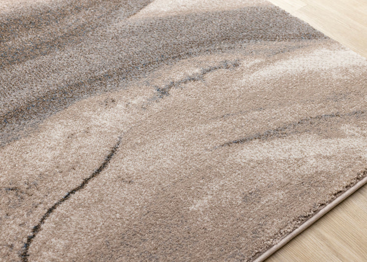 Shade Taupe Black White Organic Layers Rug