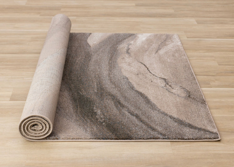 Shade Taupe Black White Organic Layers Rug