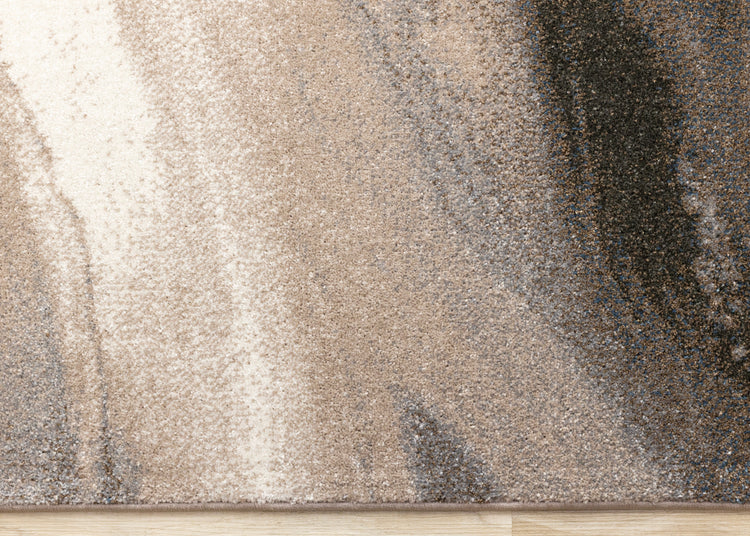 Shade Taupe Black White Organic Layers Rug