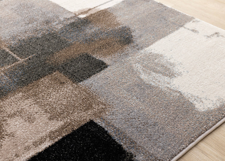 Shade White Black Taupe Brown Modern Design Rug