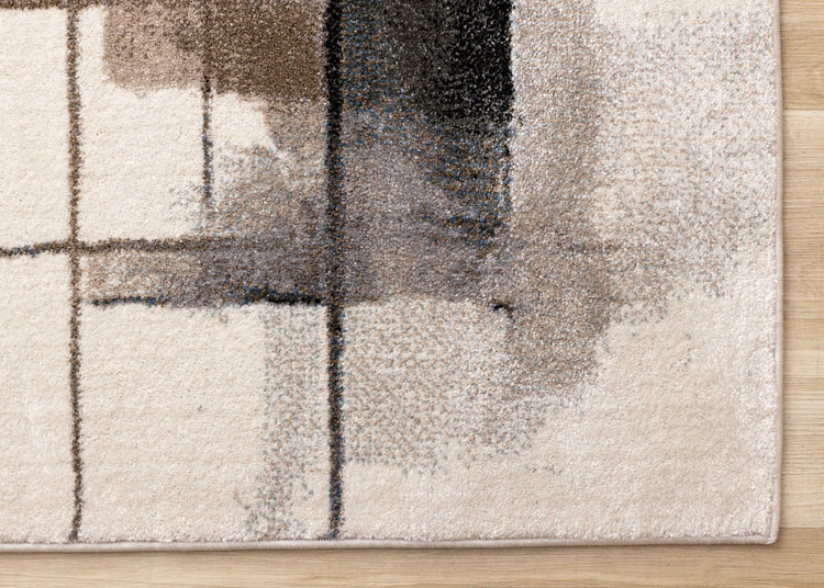 Shade White Black Taupe Brown Modern Design Rug