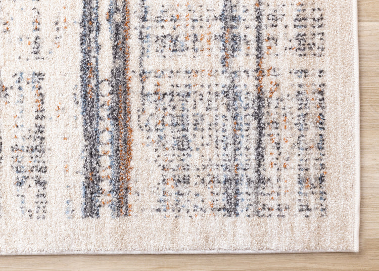 Swift Cream Taupe Distressed Lines Rug