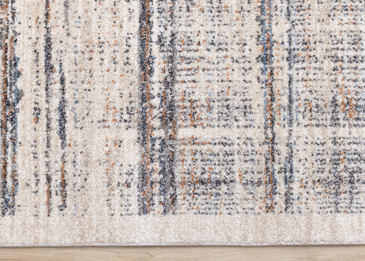 Swift Cream Taupe Distressed Lines Rug