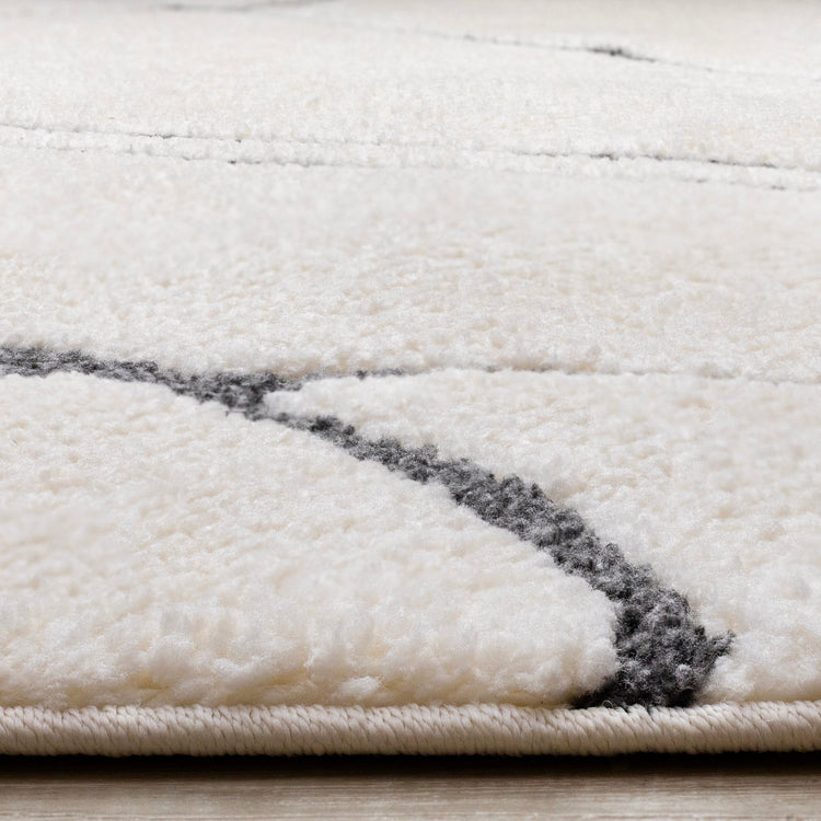 Talia White Black Organic Lines Rug