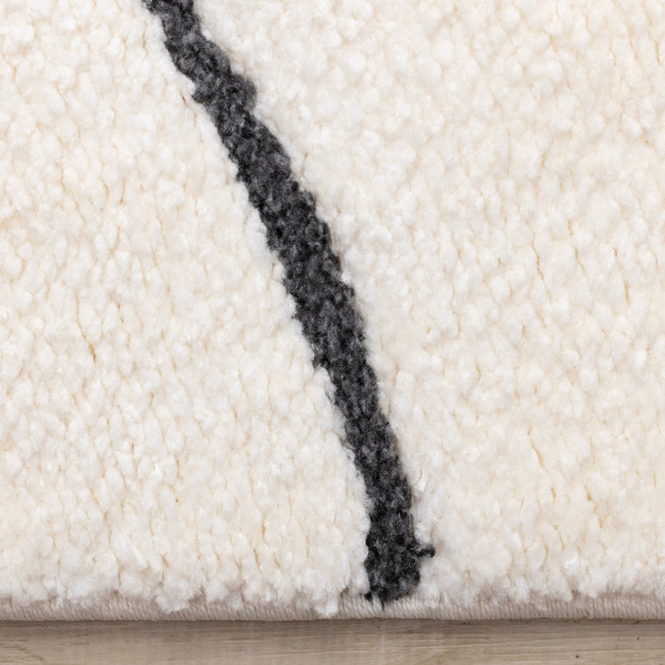 Talia White Black Organic Lines Rug