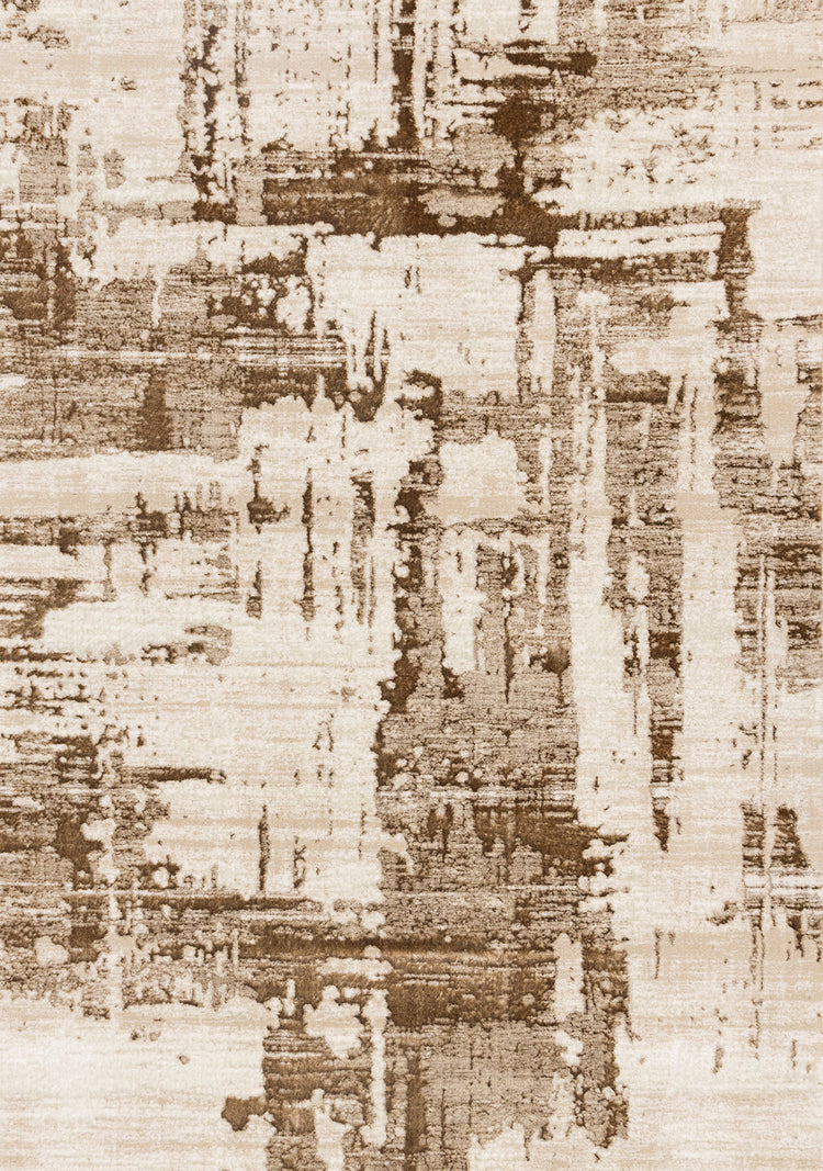 Zola Cream Brown Organic Distressed Design Rug