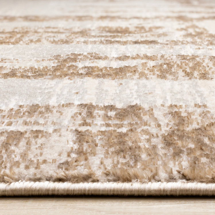 Zola Cream Brown Organic Distressed Design Rug