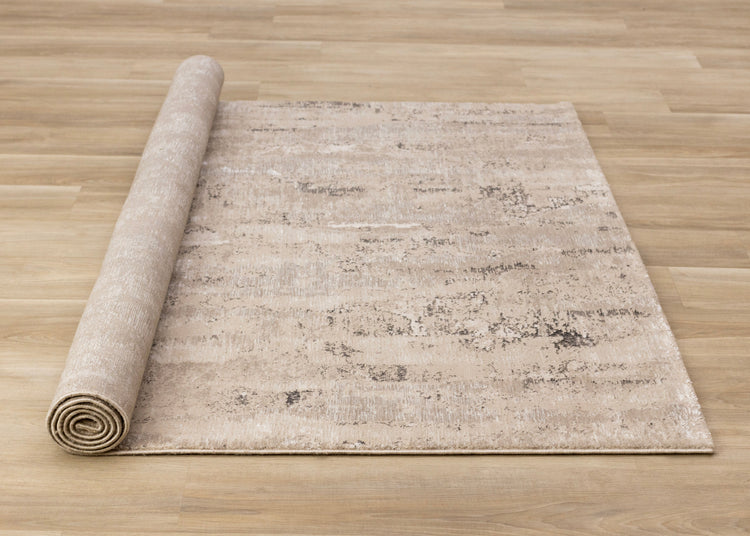Zola Beige Cream Black Distressed Rug