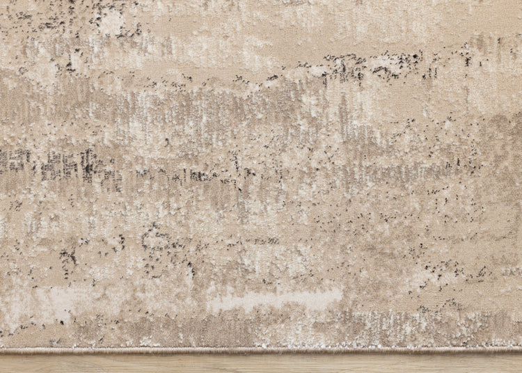 Zola Beige Cream Black Distressed Rug