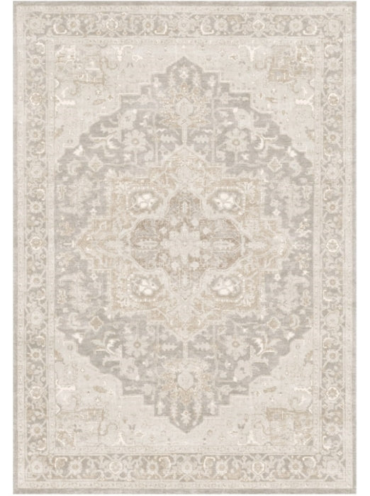 Aura Washable Spill Proof Beige Gold Area Rug by Viana
