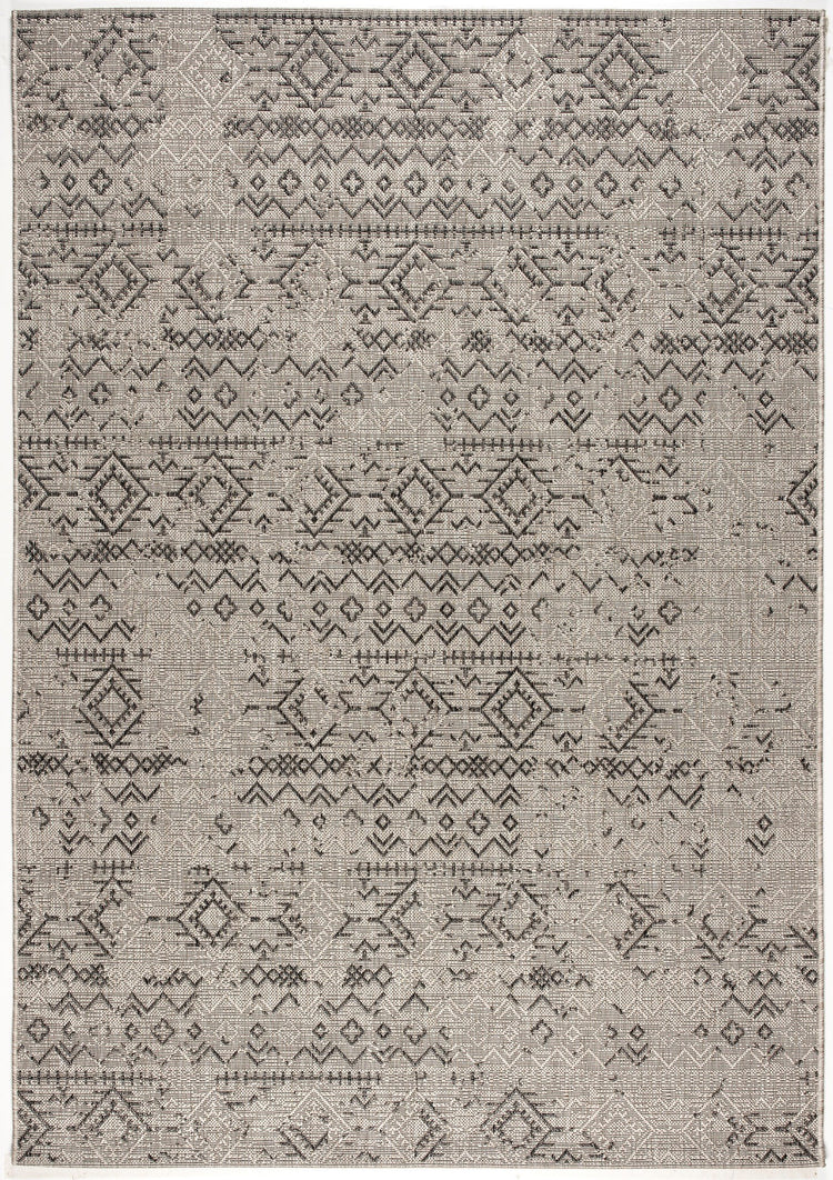 Oksana OKS-1178GRY Quick Dry Transitional Grey Anthracite Indoor/Outdoor Area Rug By Viana Inc