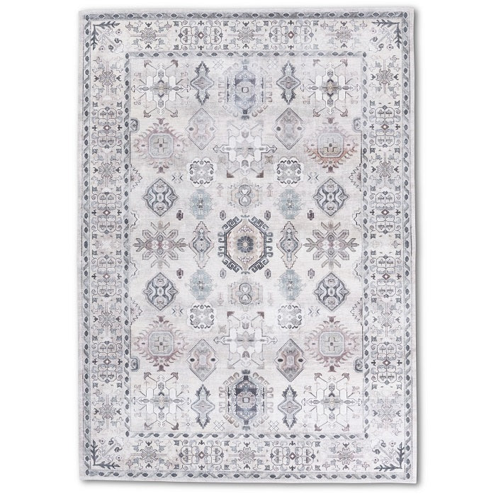 Sparx Distressed Beige Washable Transitional Rug by Viana