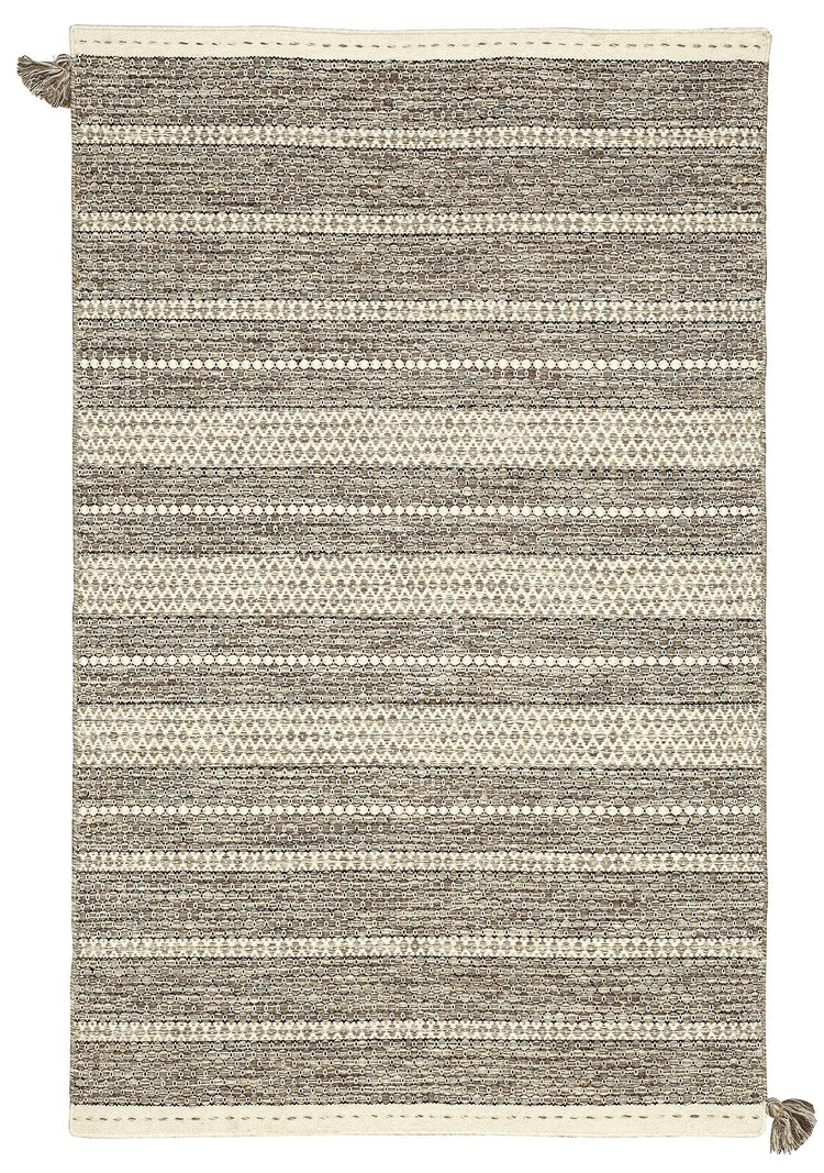Nordique NOR-12LGRY Handmade Light Grey Reversible Wool Area Rug By Viana Inc