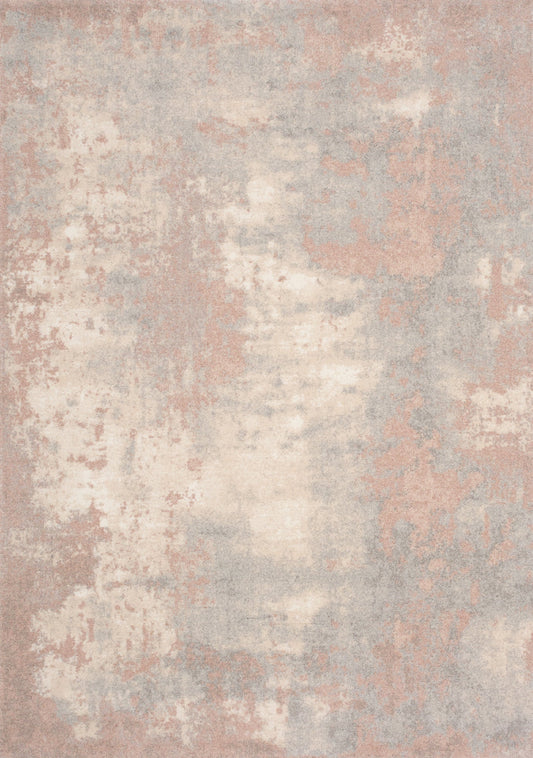 Nordic Grey Pink Cream Distressed Rug by Kalora Interiors
