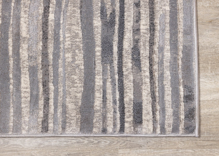 Alida Grey Distressed Striped Rug by Kalora Interiors