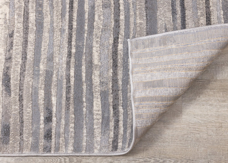 Alida Grey Distressed Striped Rug by Kalora Interiors