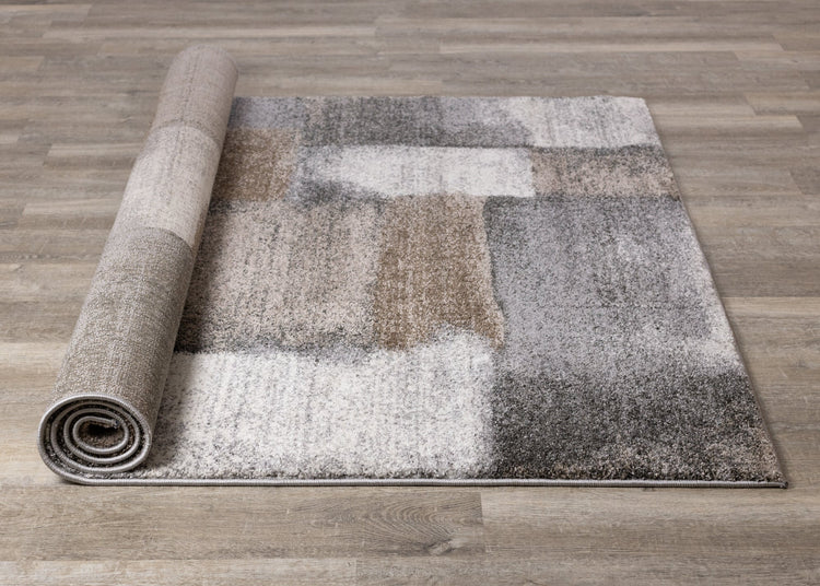 Breeze Blue Grey Simple Patches Rug by Kalora Interiors