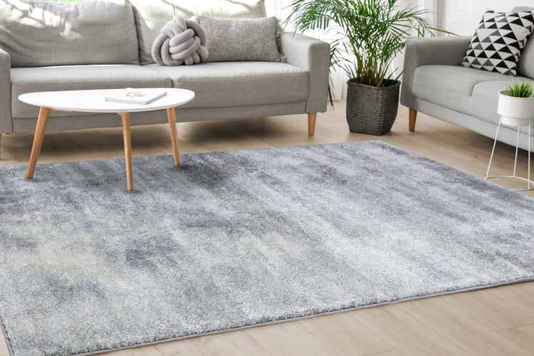 Breeze Grey Cream Blue Distressed Rug by Kalora Interiors