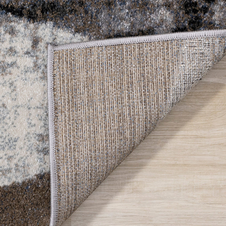 Breeze Cream Brown Grey Robust Triangle Rug by Kalora Interiors