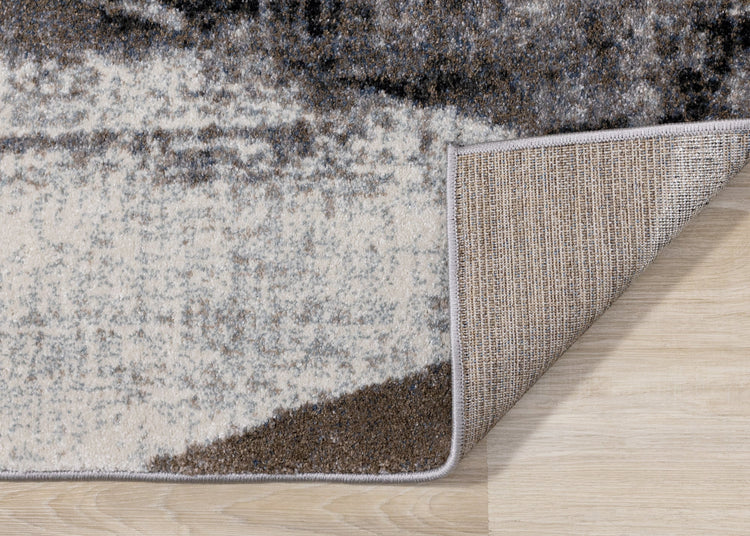 Breeze Cream Brown Grey Robust Triangle Rug by Kalora Interiors