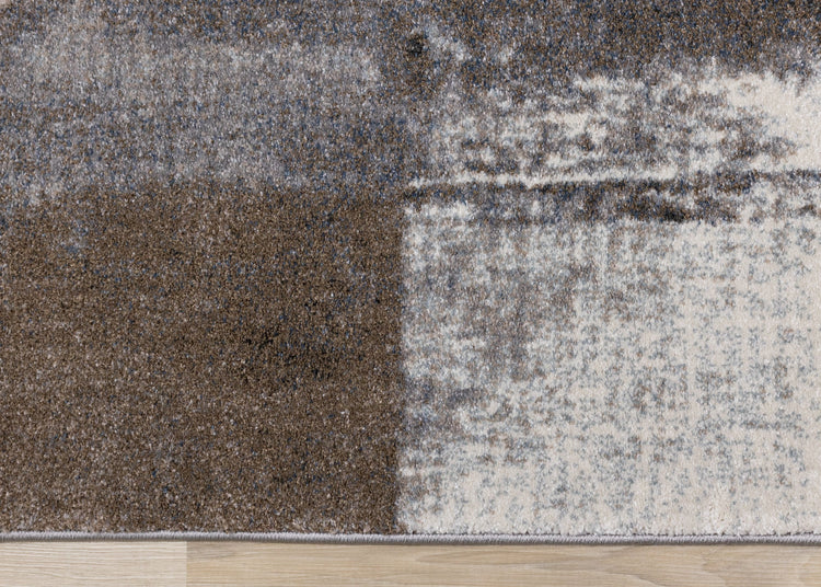 Breeze Cream Brown Grey Robust Triangle Rug by Kalora Interiors