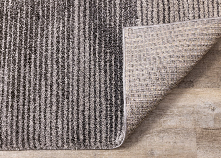 Breeze Grey Distressed Lines Rug by Kalora Interiors