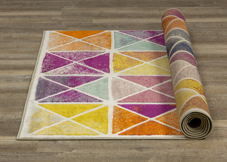 Brighton Beige Yellow Geometric Rug by Kalora Interiors