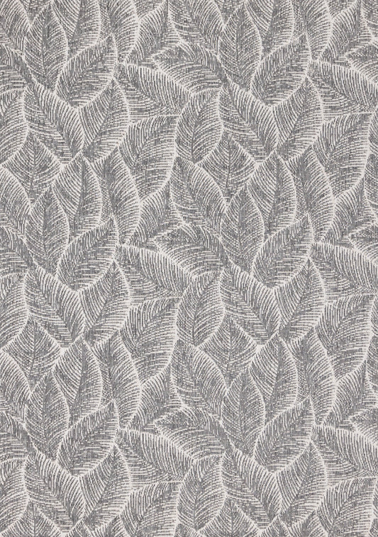 Bristol Grey White Leaf Pattern Indoor/Outdoor Reversible Rug by Kalora Interiors