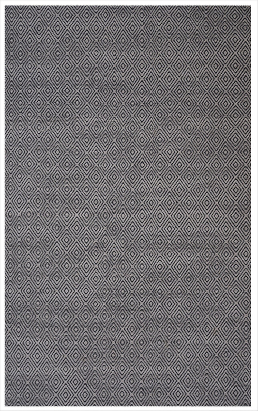 Chicago CHI-GRBK Flat Weave Reversible Wool Grey/Black Area Rug de Viana Inc