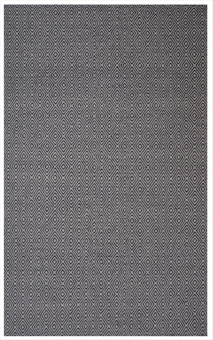 Chicago CHI-GRBK Flat Weave Reversible Wool Grey/Black Area Rug By Viana Inc