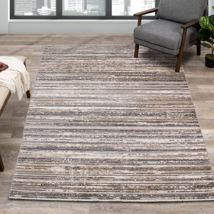 Alfombra Calabar Grey Beige White Banded Blend de Kalora Interiors