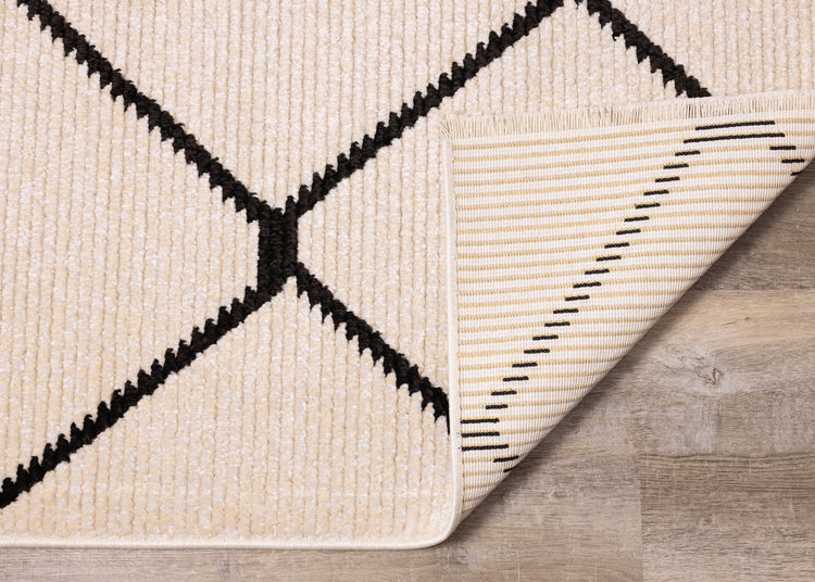 Calabar Cream Grey Lattice Rug by Kalora Interiors