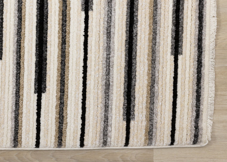 Calabar Cream Grey Beige Piano Key Pattern Rug by Kalora Interiors