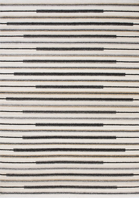 Calabar Cream Grey Beige Piano Key Pattern Rug by Kalora Interiors