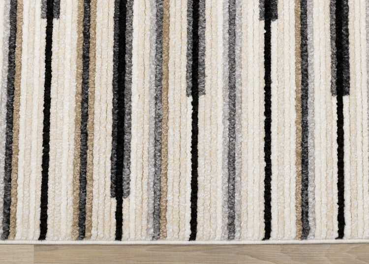 Calabar Cream Grey Beige Piano Key Pattern Rug by Kalora Interiors