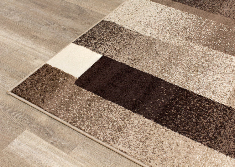 Casa Brown Taupe Blocks Rug by Kalora Interiors