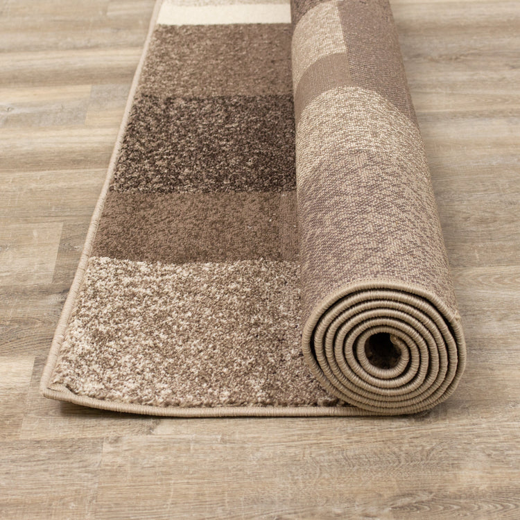 Casa Brown Taupe Blocks Rug by Kalora Interiors